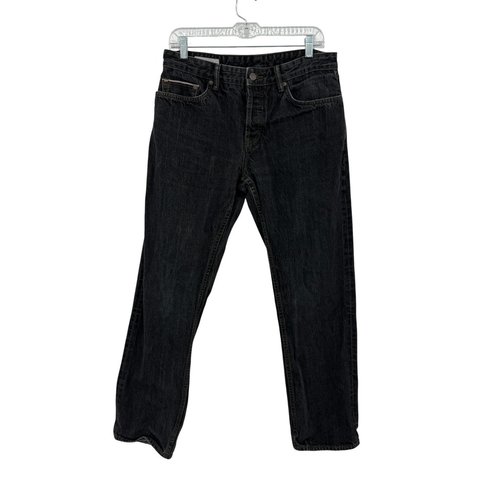 Banana Republic Straight Jean Mens 33 x 30 Black Kaihara Japanese Selvedge Denim
